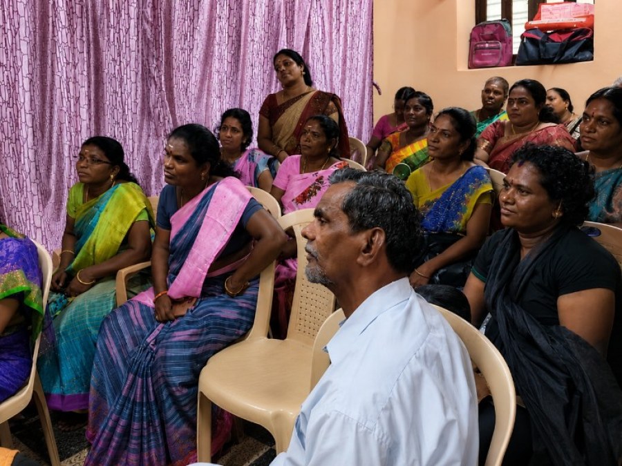 Parents and community gathering